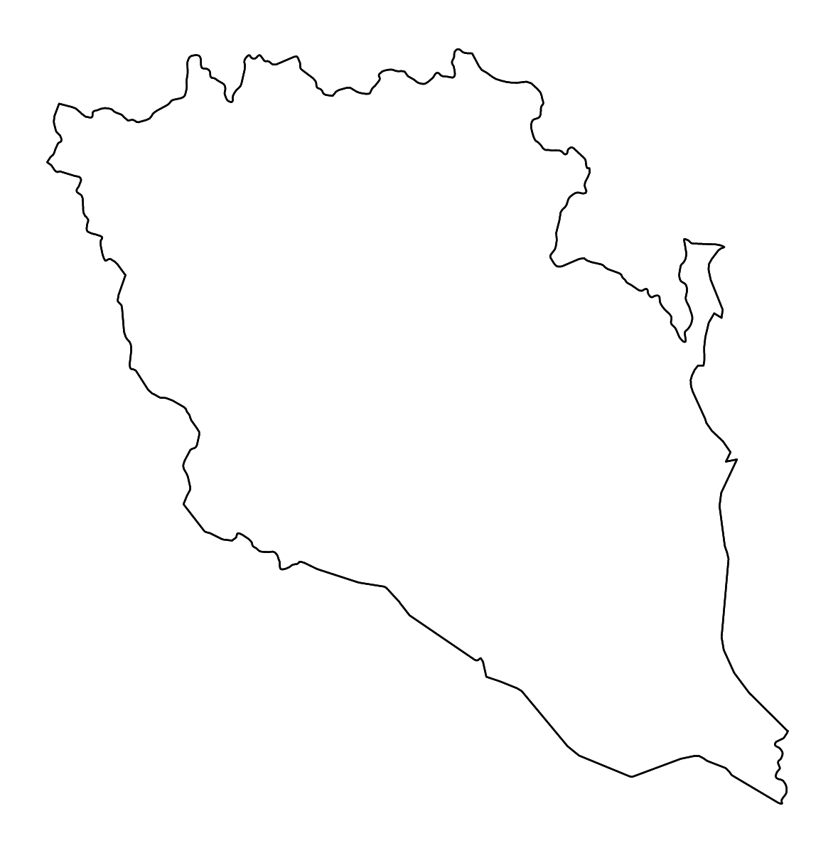 Carte de contour de Pahang, Malaysia avec rivières.