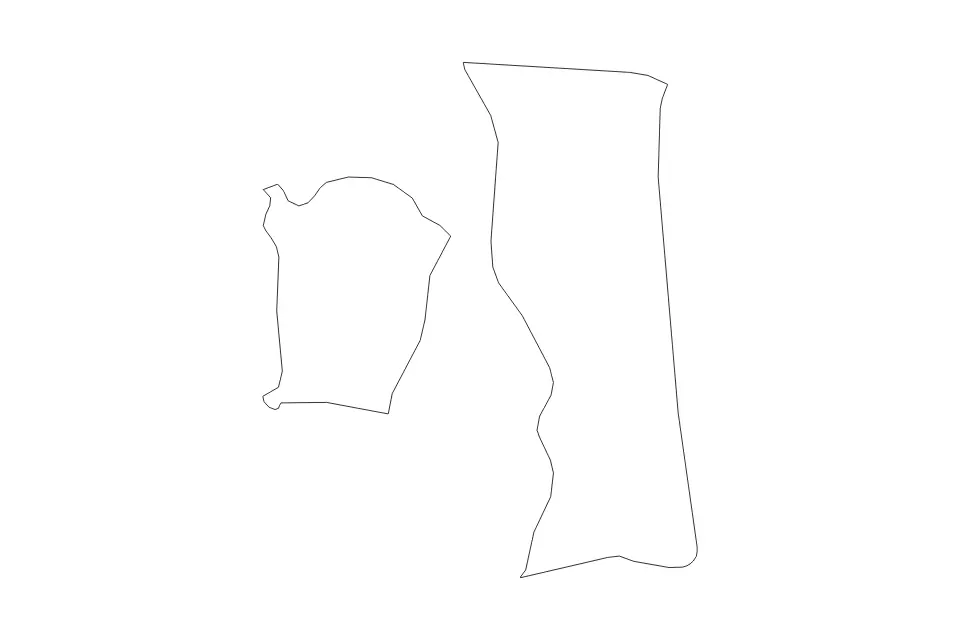 Carte de Penang, Malaysia de type contour pour Asie, montrant contour avec des limites nettes.
