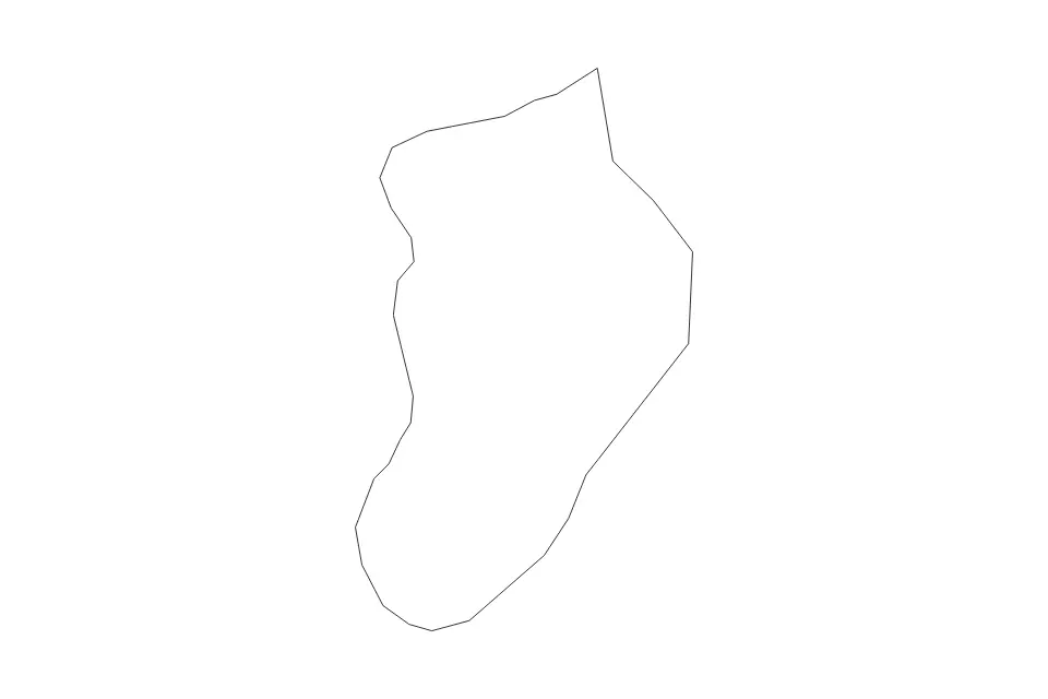 Outline map of Putrajaya Federal Territory, Malaysia with subdivision borders.