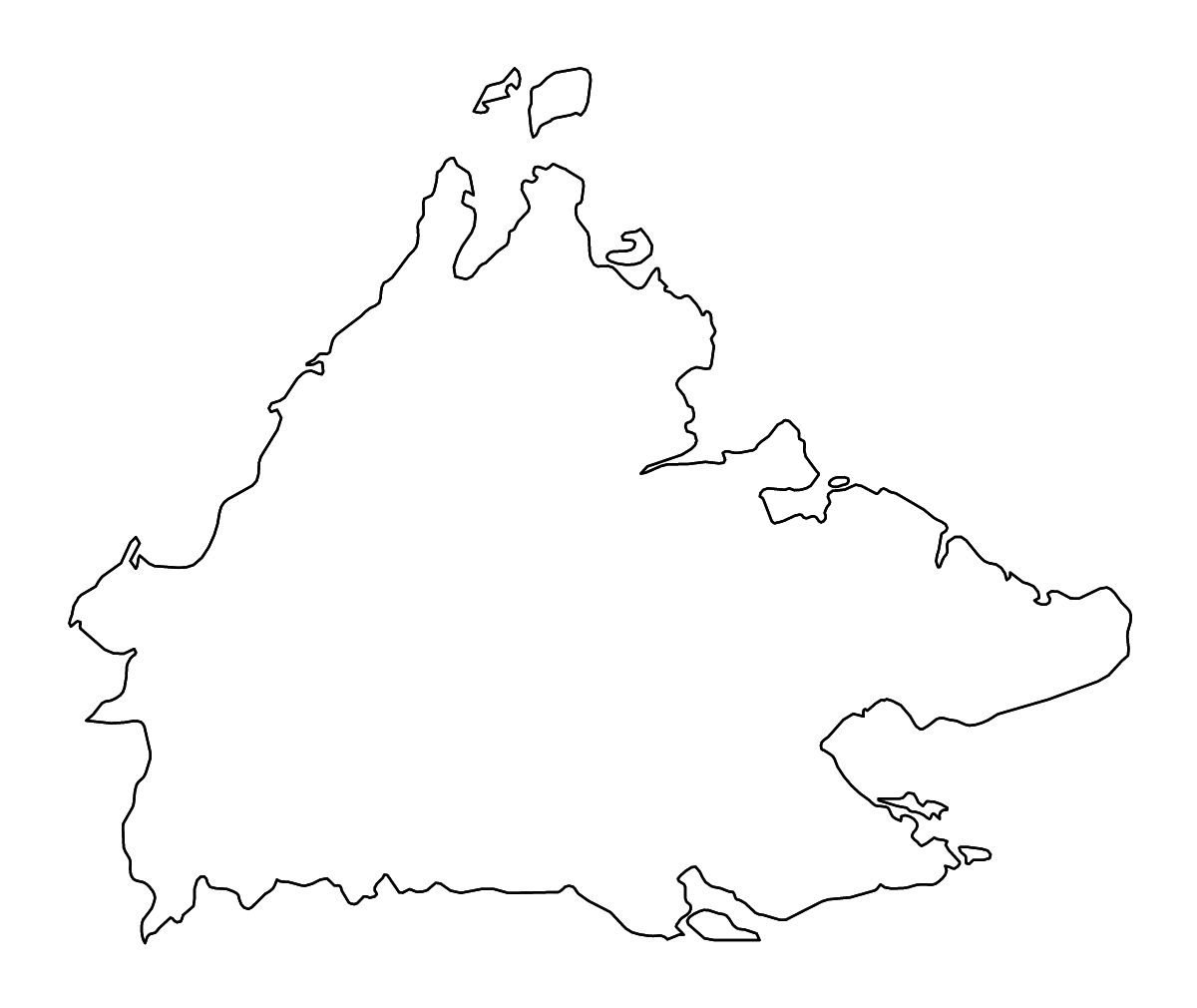Carte de contour de Sabah, Malaysia avec rivières.