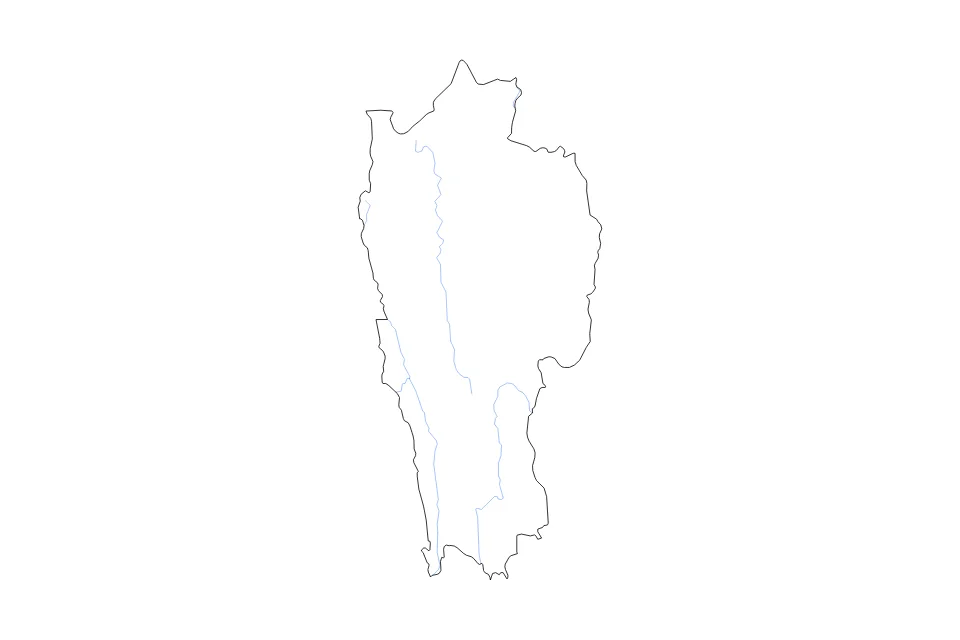 Vista previa del mapa de contorno de Mizoram
