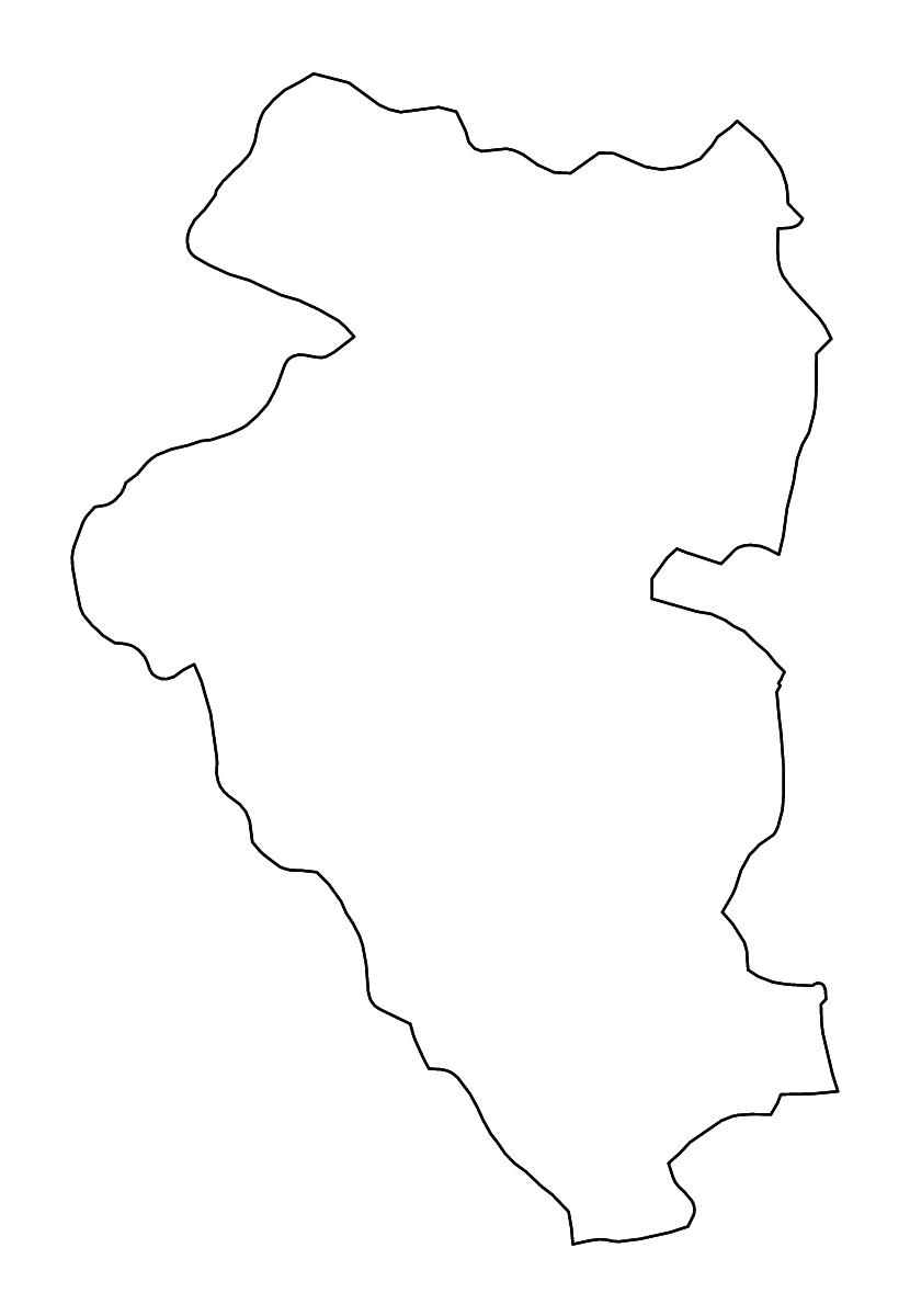 Outline map of Bulgan, Mongolia with rivers.