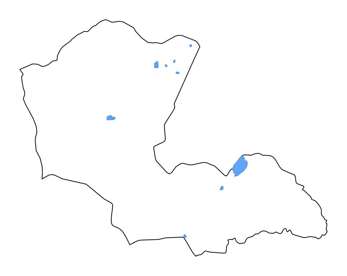 Mapa de contorno de Dornod, Mongolia con lagos y ríos.
