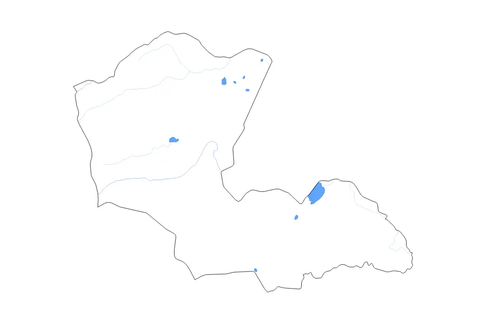 Mapa de Dornod, Mongolia de tipo contorno, lagos y ríos para Asia, con contorno, lagos y ríos con elementos de agua como Shabartay Nuur, Höh Nuur y Buir Nur.