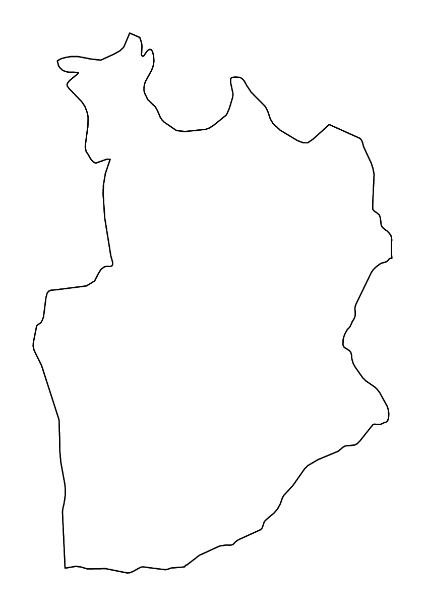 Mapa de contorno de Dornogovi, Mongolia con ríos.