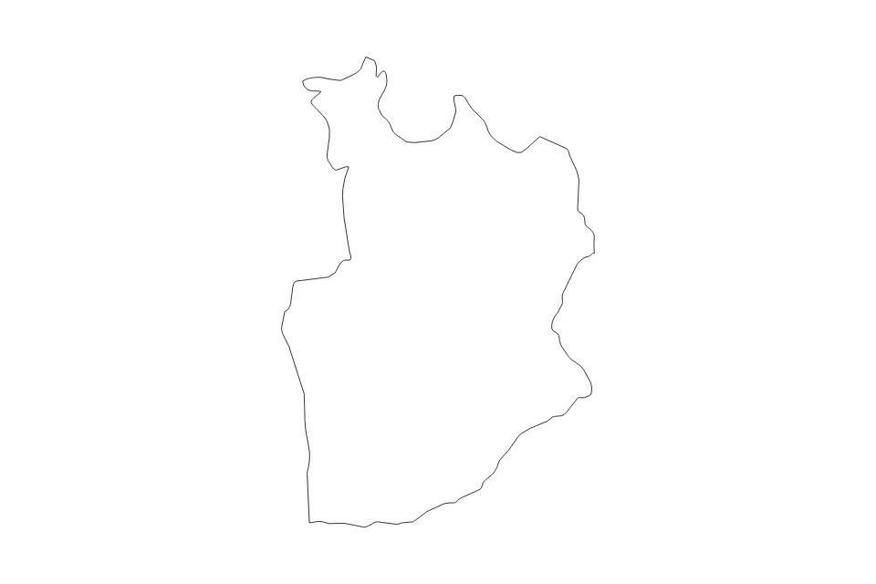 Outline map of Dornogovi, Mongolia with subdivision borders.