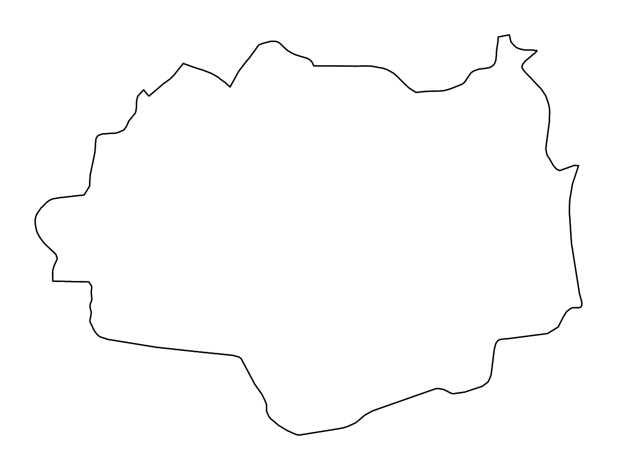 Outline map of Dundgovi, Mongolia with rivers.