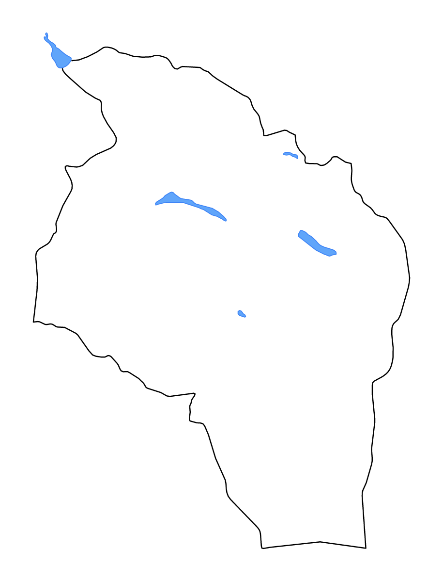 Carte de contour de Govi-Altai, Mongolia avec lacs et rivières.