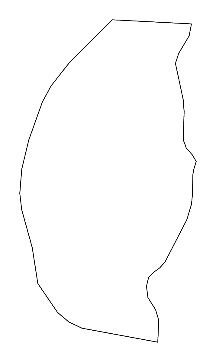 Outline map of Govisümber Municipality, Mongolia with rivers.
