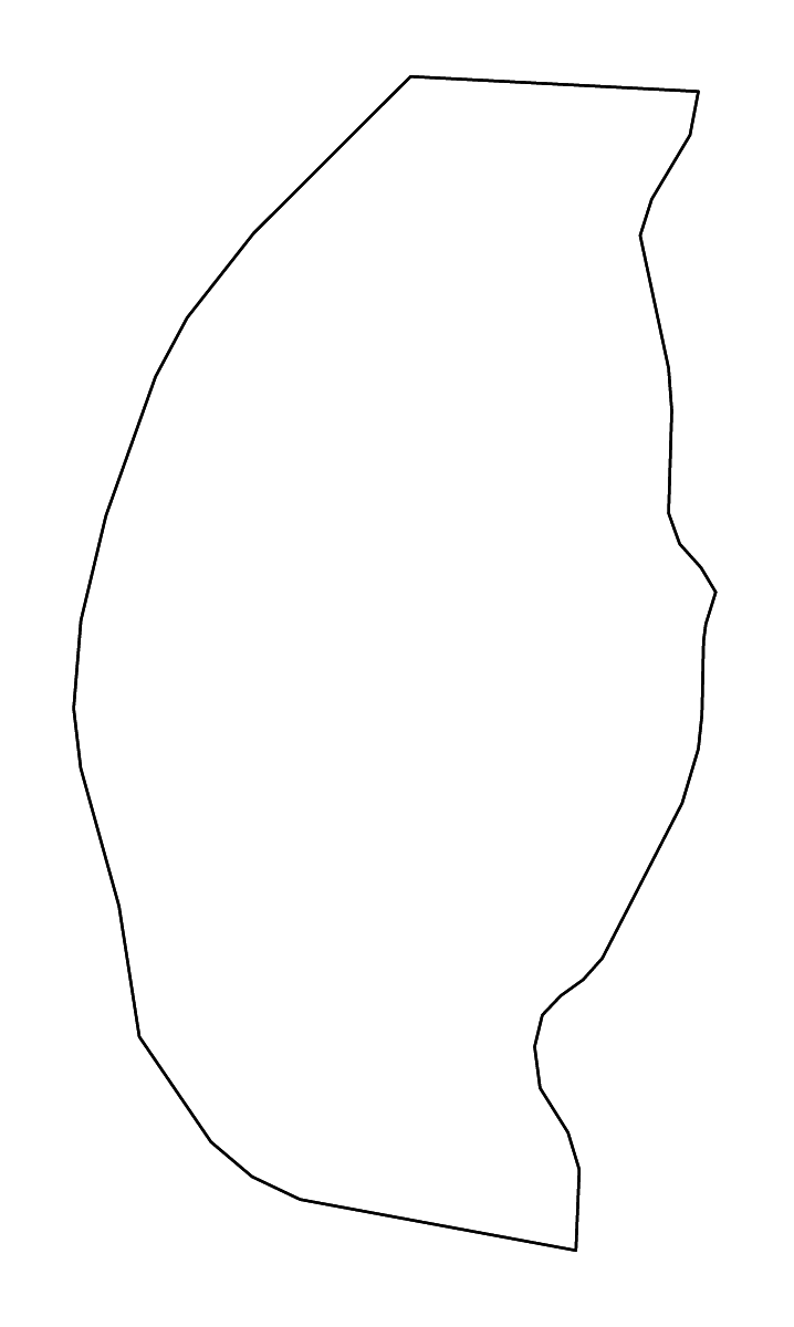 Mapa de contorno de Govisümber, Mongolia con ríos.