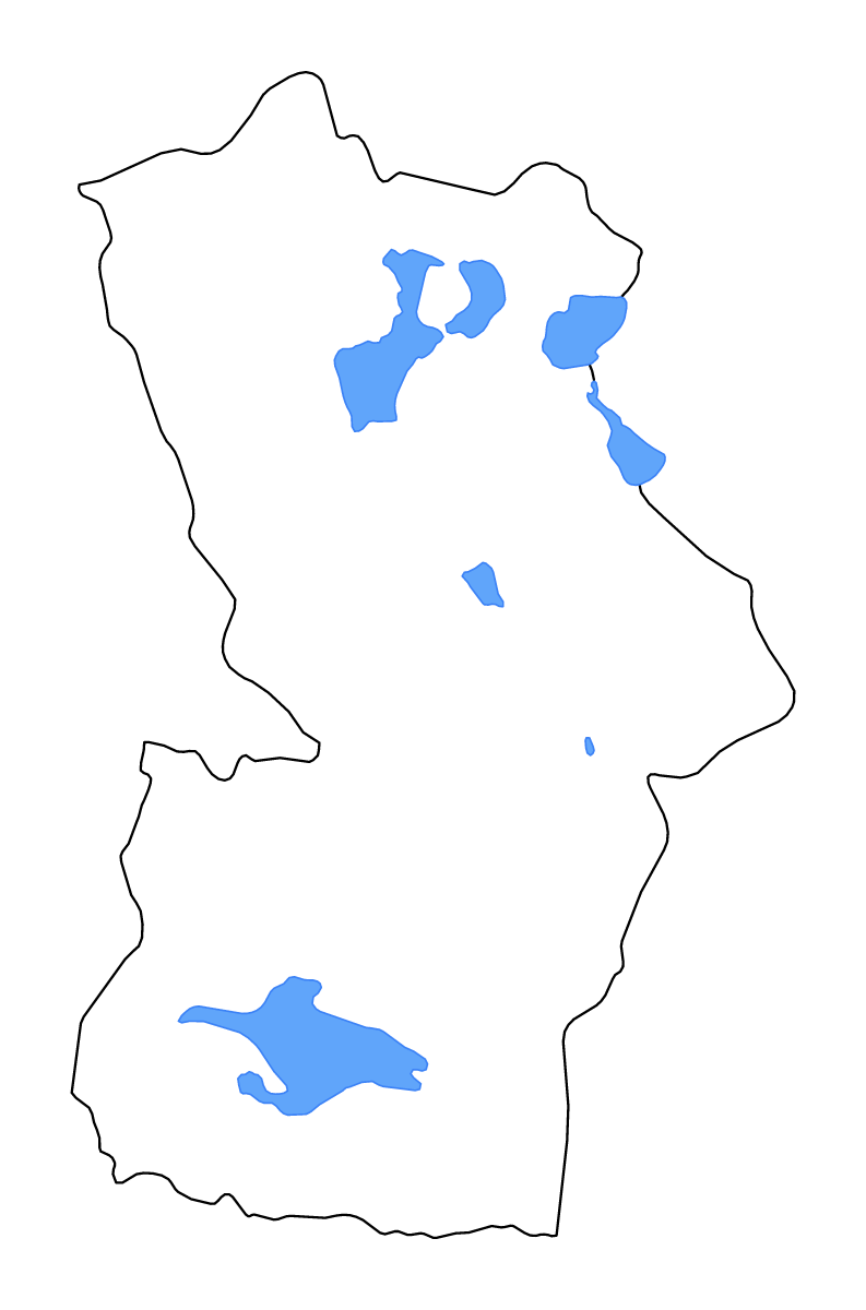 Carte de contour de Khovd, Mongolia avec lacs et rivières.