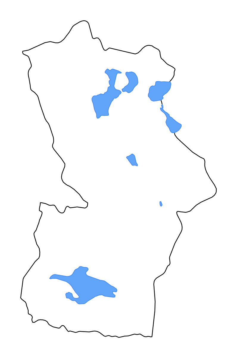 Carte de contour de Khovd, Mongolia avec lacs et rivières.
