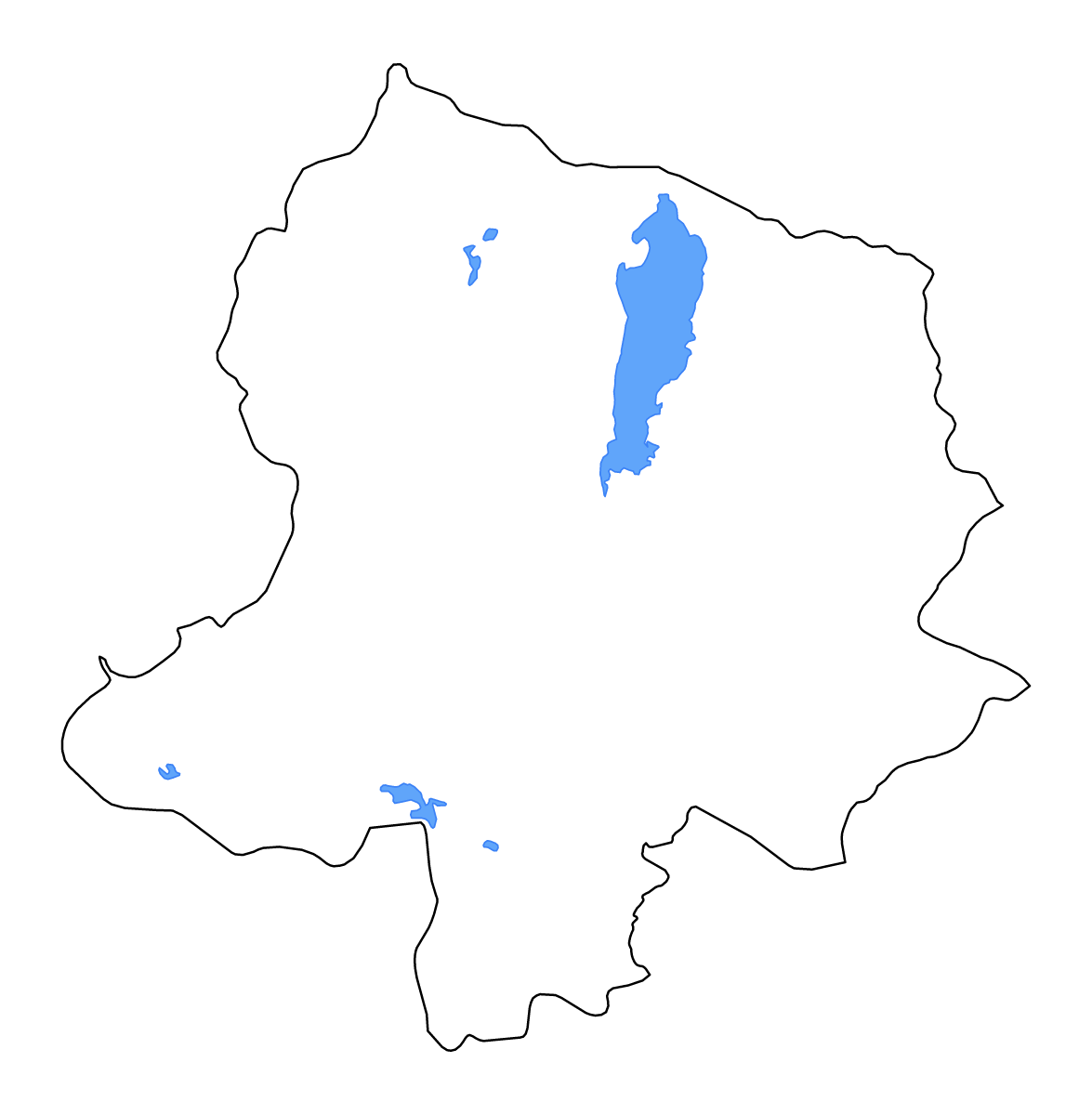 Carte de contour de Khövsgöl, Mongolia avec lacs et rivières.