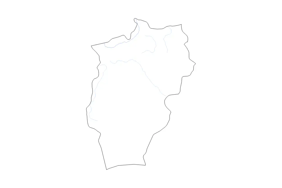 Carte de Övörkhangai, Mongolia de type contour et rivières pour Asie, montrant contour et rivières avec des limites nettes.