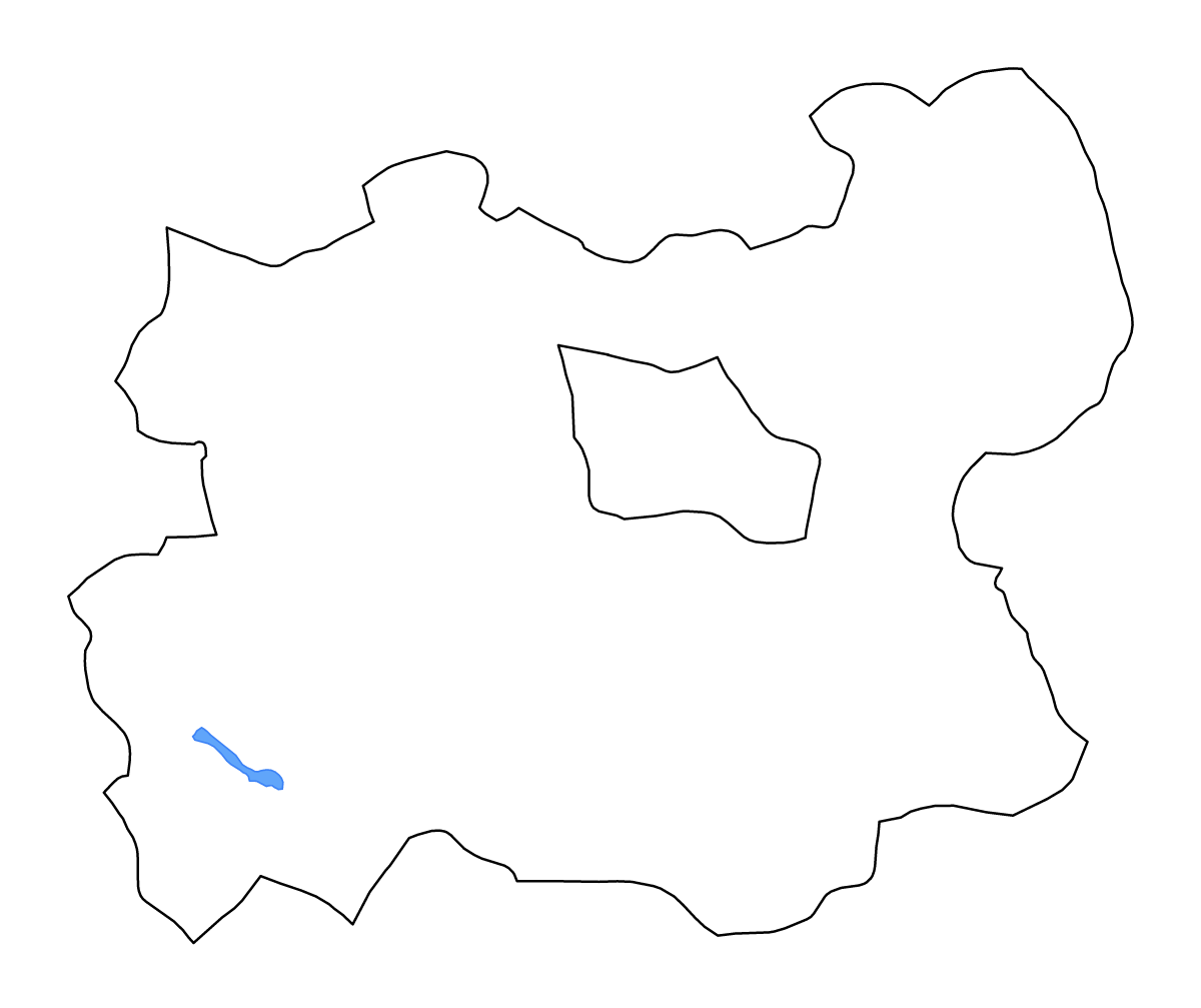 Mapa de contorno de Töv, Mongolia con lagos y ríos.