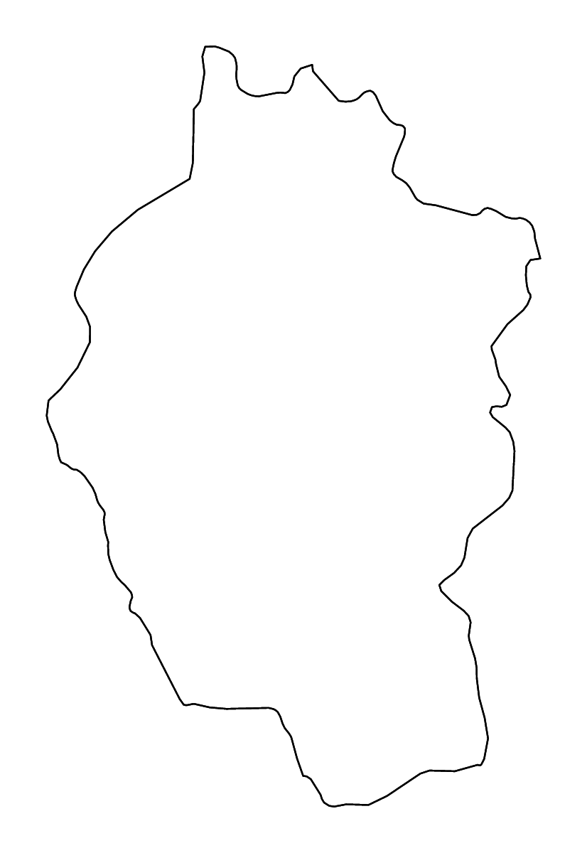 Carte de contour de Kayah State, Myanmar avec rivières.