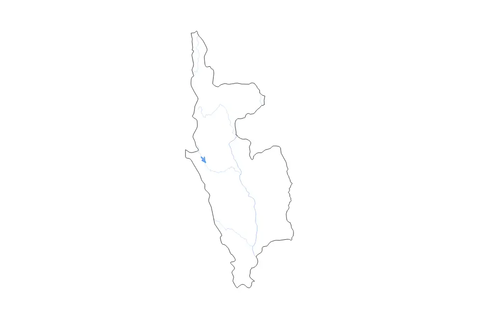 Mapa de Magway, Myanmar de tipo contorno, lagos y ríos para Asia, con contorno, lagos y ríos con elementos de agua como Mon Chaung Reservoir.
