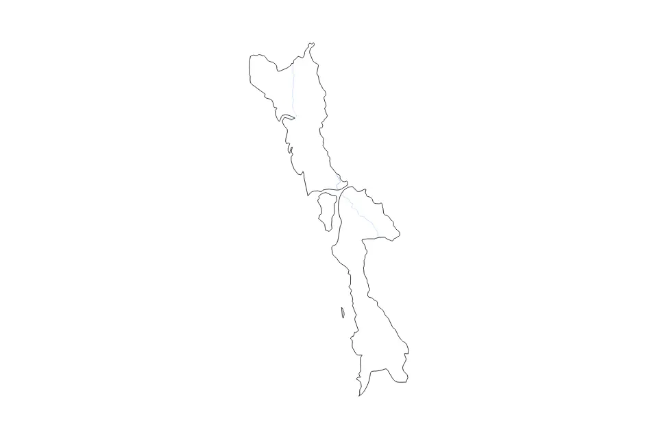 Outline map of Mon State, Myanmar with subdivision borders and rivers.