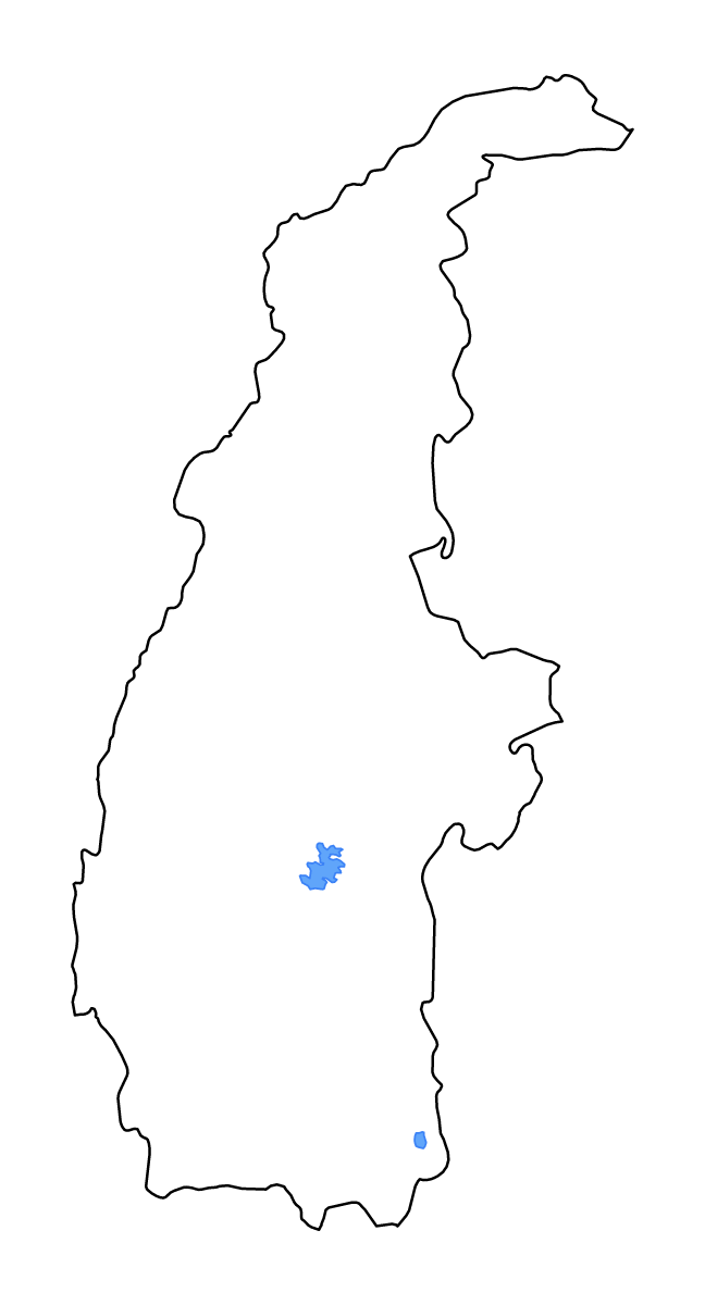 Carte de contour de Sagaing, Myanmar avec lacs et rivières.