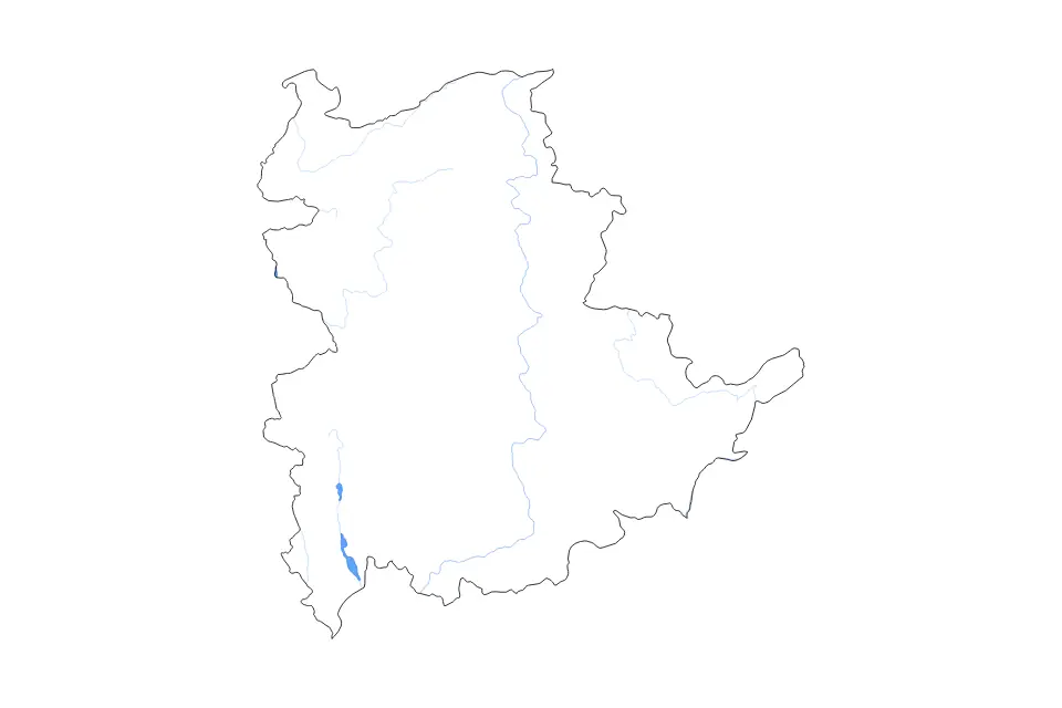Mapa de Shan State, Myanmar de tipo contorno, subdivisiones, lagos y ríos para Asia, con contorno, subdivisiones, lagos y ríos con elementos de agua como Sedawgyi Dam Reservoir, Sankar Lake y Inle Lake.