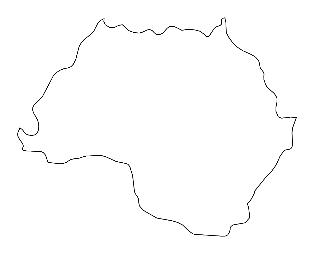 Mapa de contorno de Bagmati Zone, Nepal con ríos.
