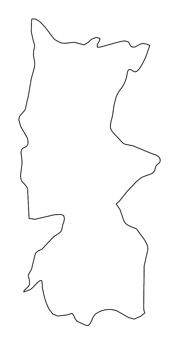 Mapa de contorno de Bhojpur, Nepal con ríos.