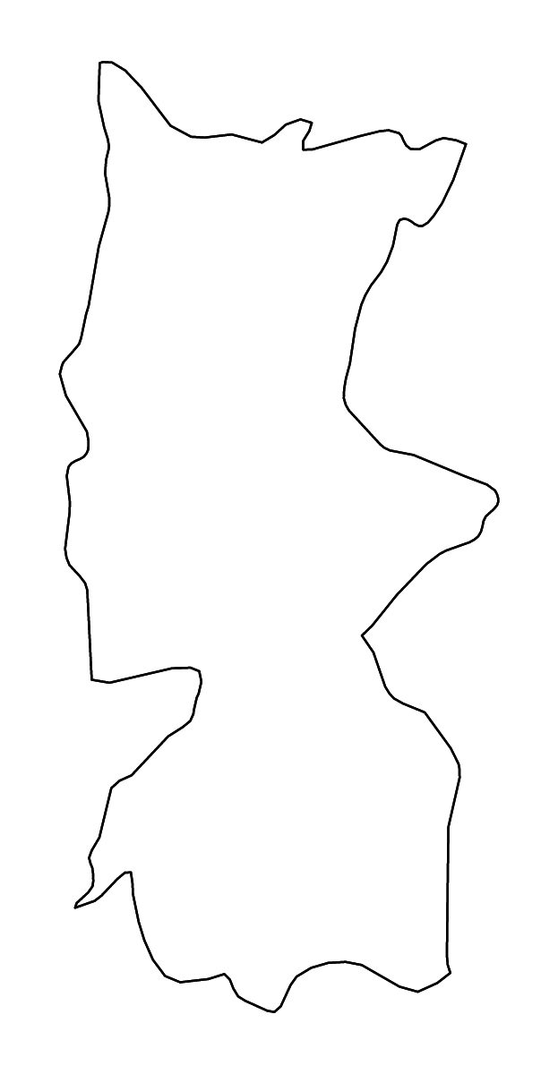 Carte de contour de Bhojpur, Nepal avec rivières.