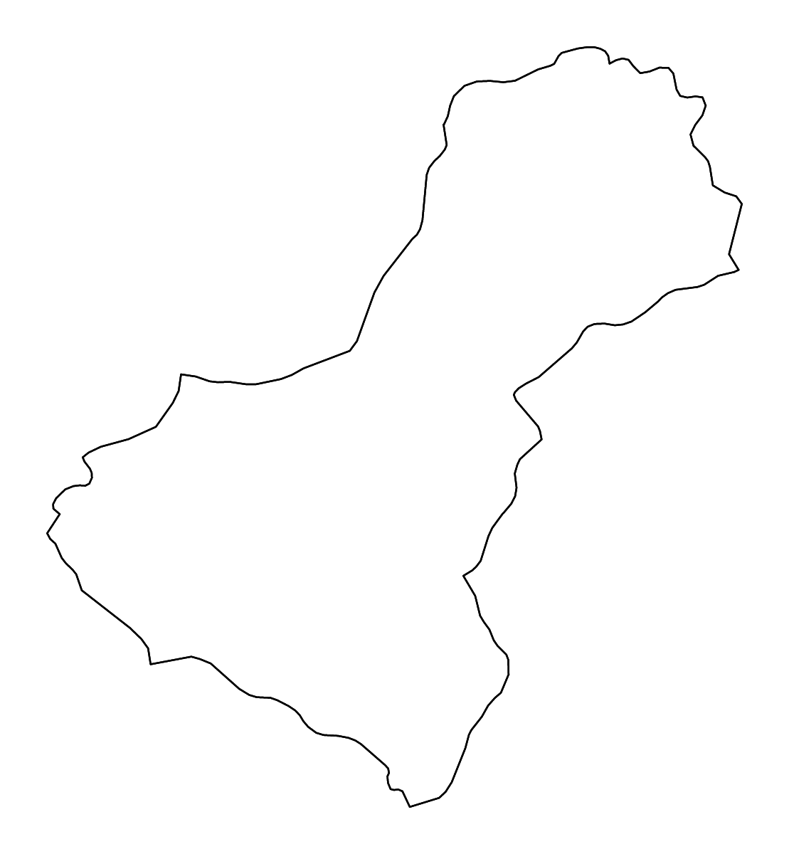 Mapa de contorno de Dhaulagiri Zone, Nepal con ríos.