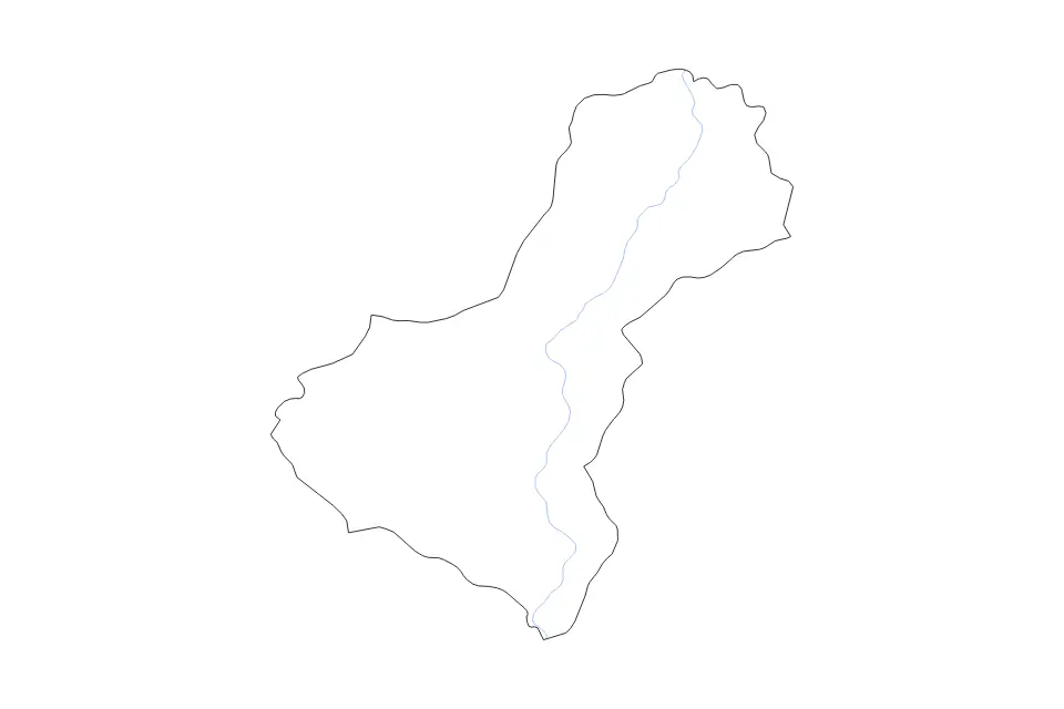 Mapa de Dhaulagiri Zone, Nepal de tipo contorno y ríos para Asia, con contorno y ríos con límites limpios.