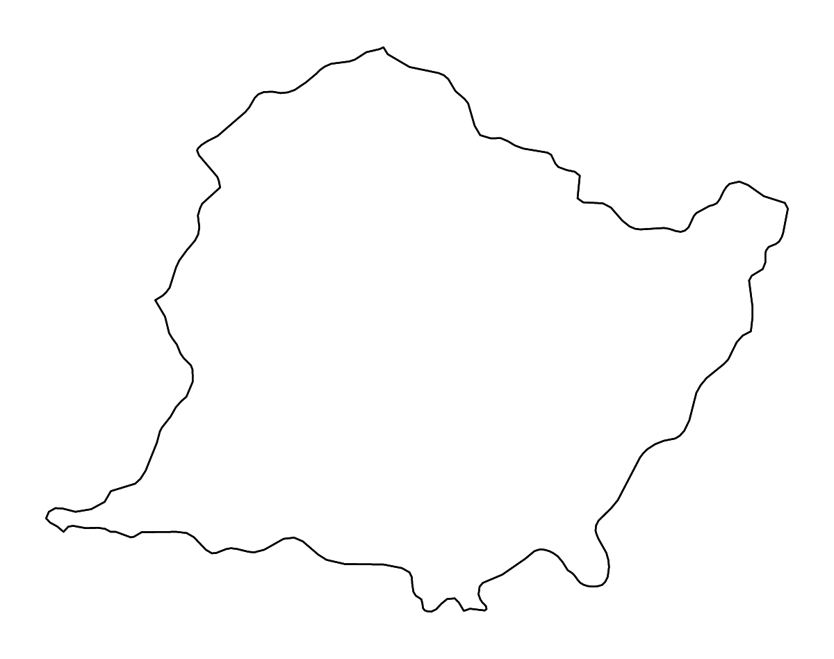Outline map of Gandaki Zone District, Nepal with rivers.