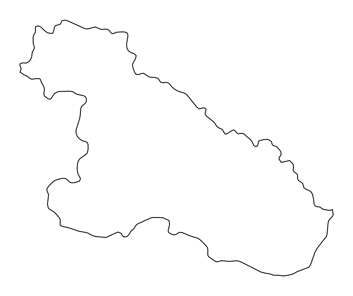Carte de contour de Karnali Zone, Nepal avec rivières.