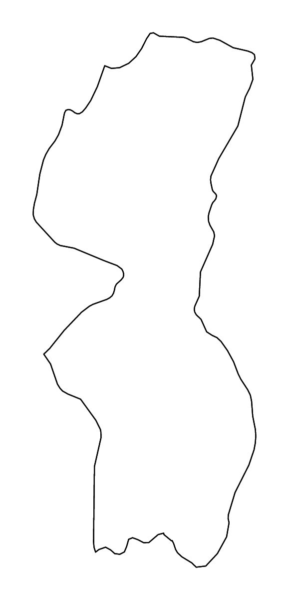 Carte de contour de Mechi Zone, Nepal avec rivières.