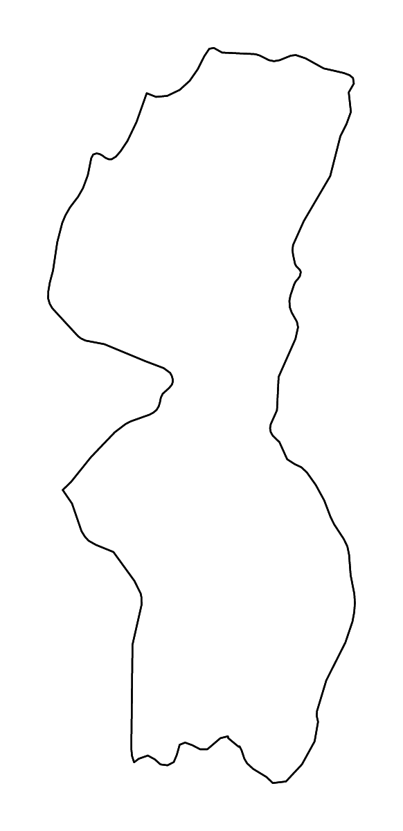 Carte de contour de Mechi Zone, Nepal avec rivières.