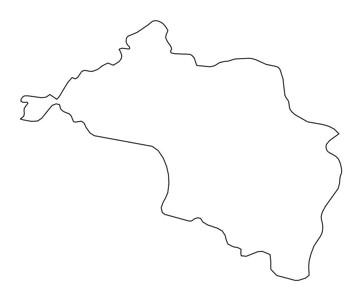 Mapa de contorno de Narayani Zone, Nepal con ríos.