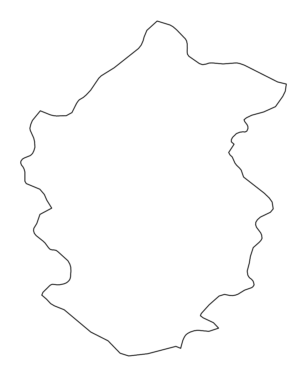 Mapa de contorno de Rapti Zone, Nepal con ríos.