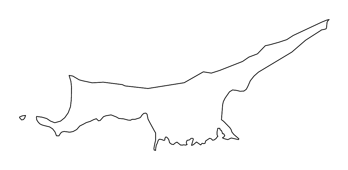 Mapa de contorno de Northern Cyprus (place), Northern Cyprus con ríos.