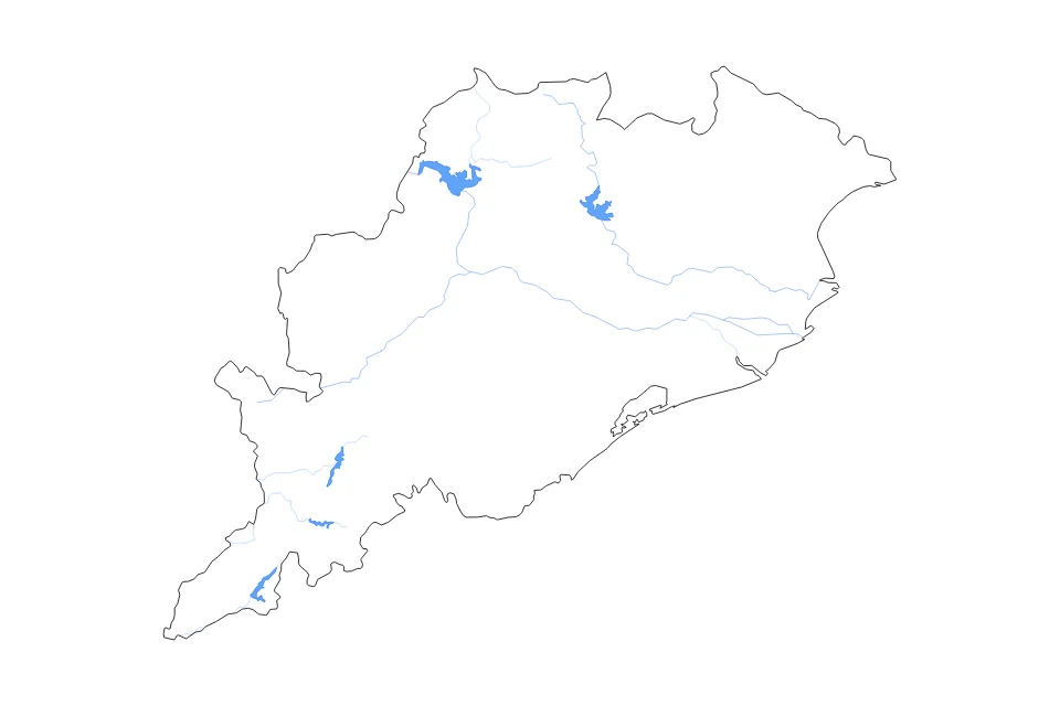 Vista previa del mapa de contorno de Odisha