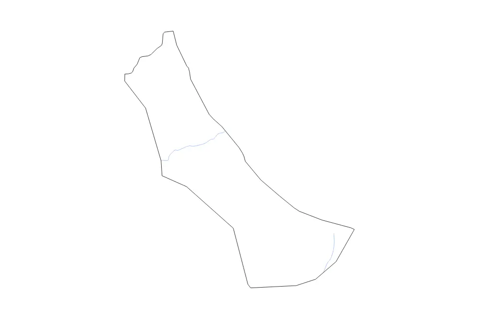 Mapa de Al Batinah North, Oman de tipo contorno y ríos para Asia, con contorno y ríos con límites limpios.