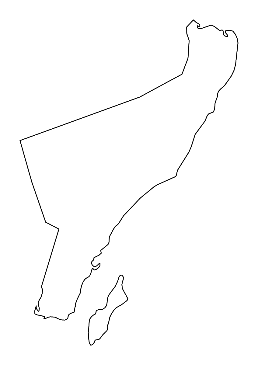 Mapa de contorno de Ash Sharqiyah, Oman con ríos.