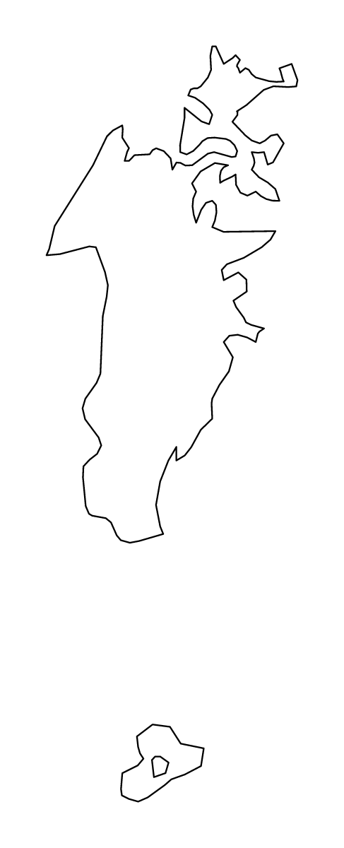 Carte de contour de Musandam, Oman.