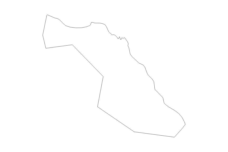 Mapa de Muscat, Oman de tipo contorno para Asia, con contorno con límites limpios.