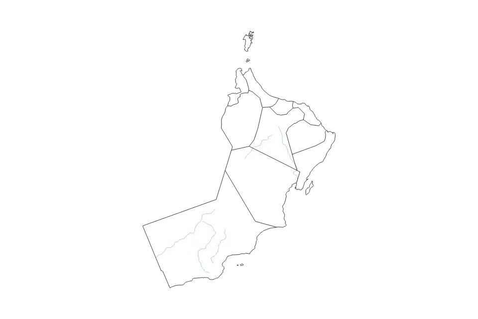 Vista previa del mapa de contorno de Oman