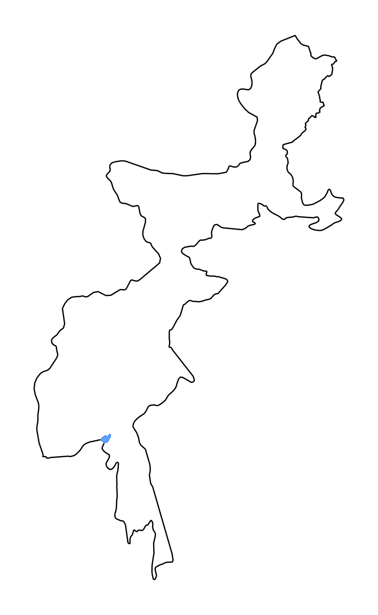 Carte de contour de Federally Administered Tribal Areas, Pakistan avec lacs et rivières.