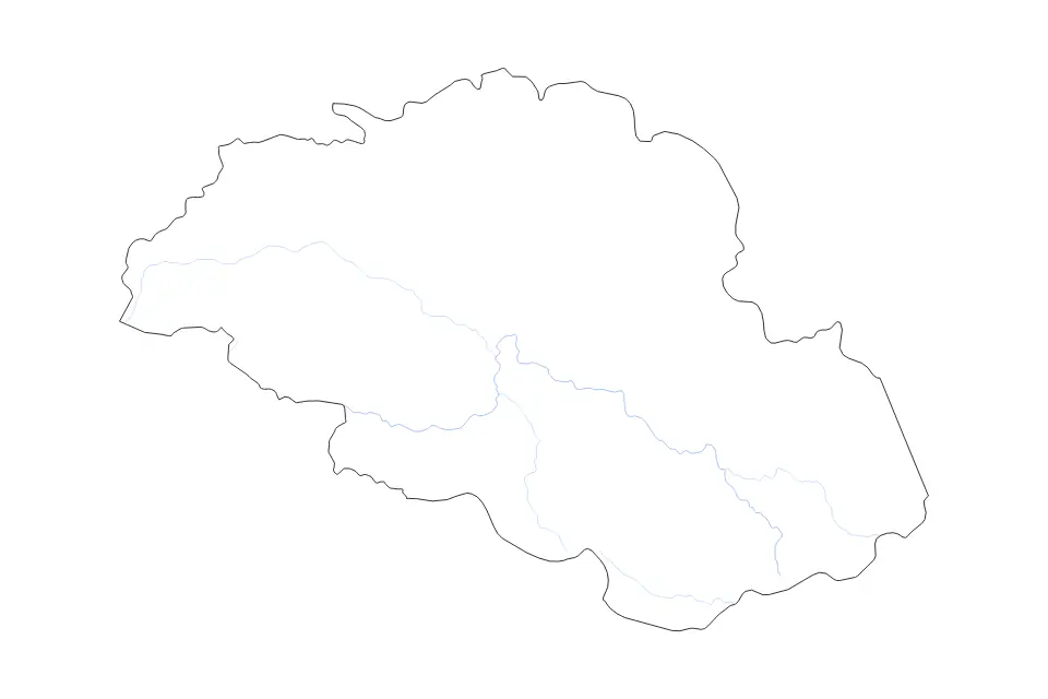 Carte de Gilgit-Baltistan, Pakistan de type contour et rivières pour Asie, montrant contour et rivières avec des limites nettes.