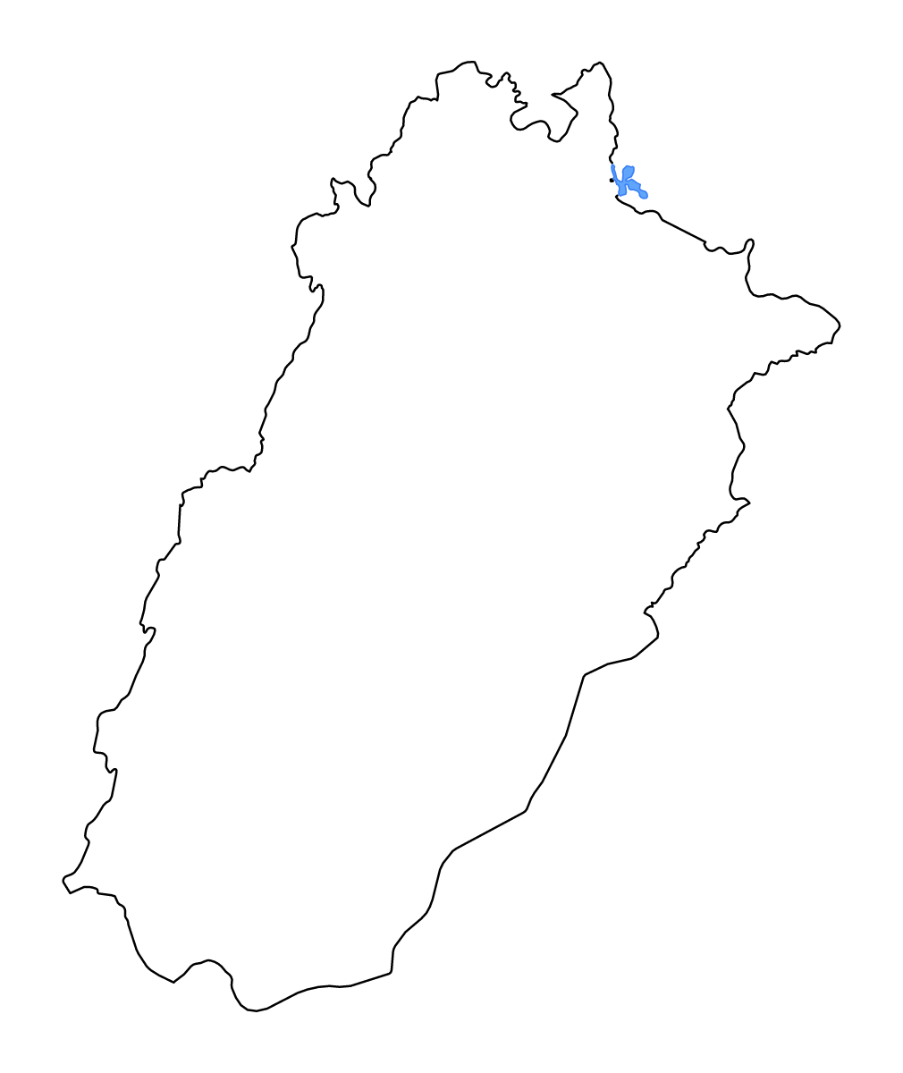 Carte de contour de Punjab, Pakistan avec lacs et rivières.