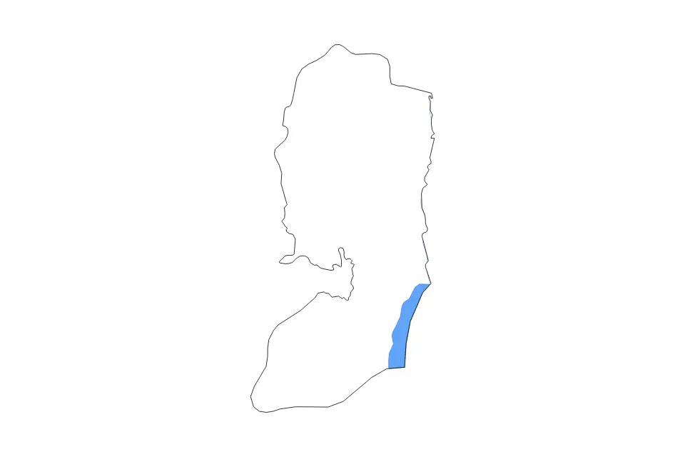 Carte de West Bank, Palestine de type contour, lacs et rivières pour Asie, montrant contour, lacs et rivières avec des éléments hydrographiques comme Dead Sea.