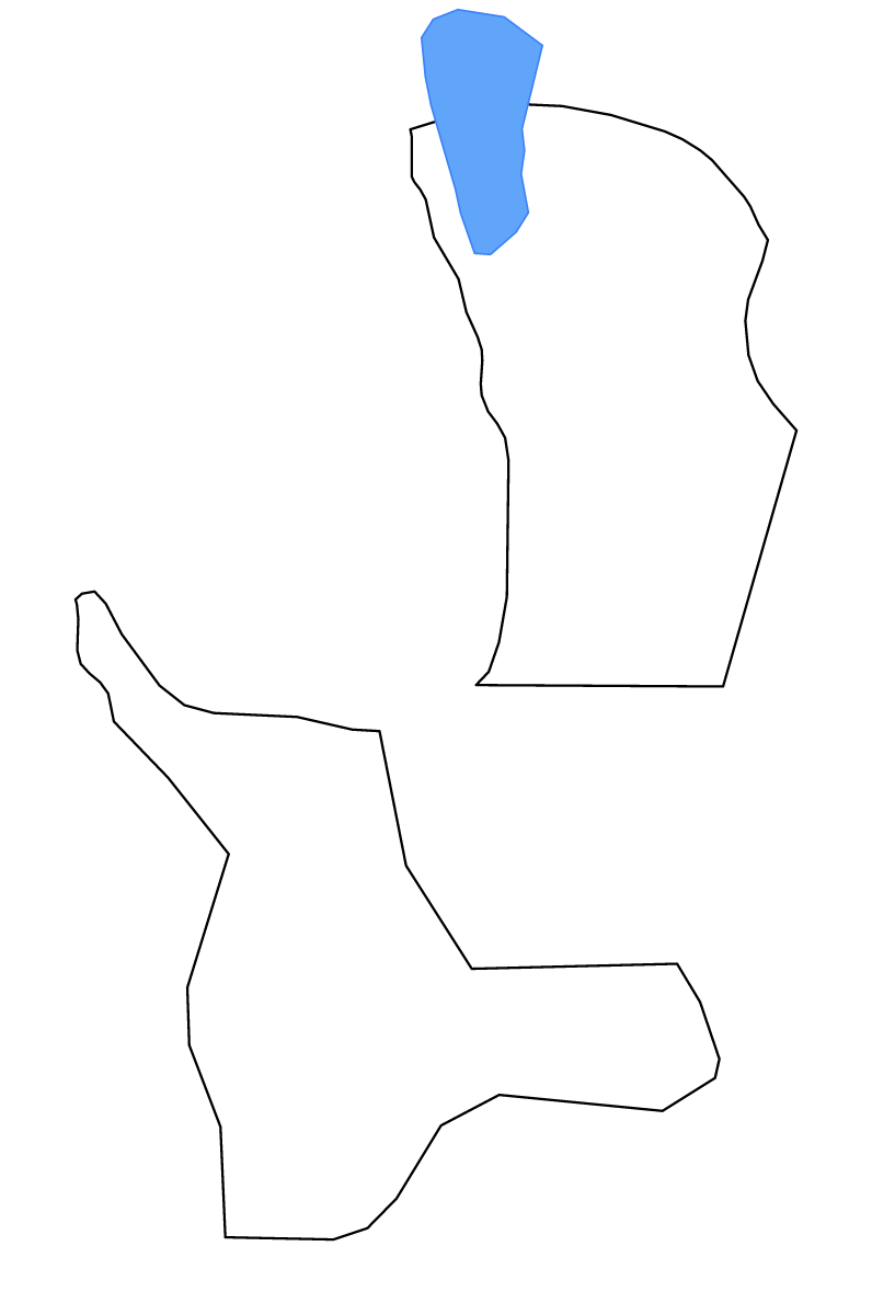 Mapa de contorno de Agusan del Norte, Philippines con lagos y ríos.