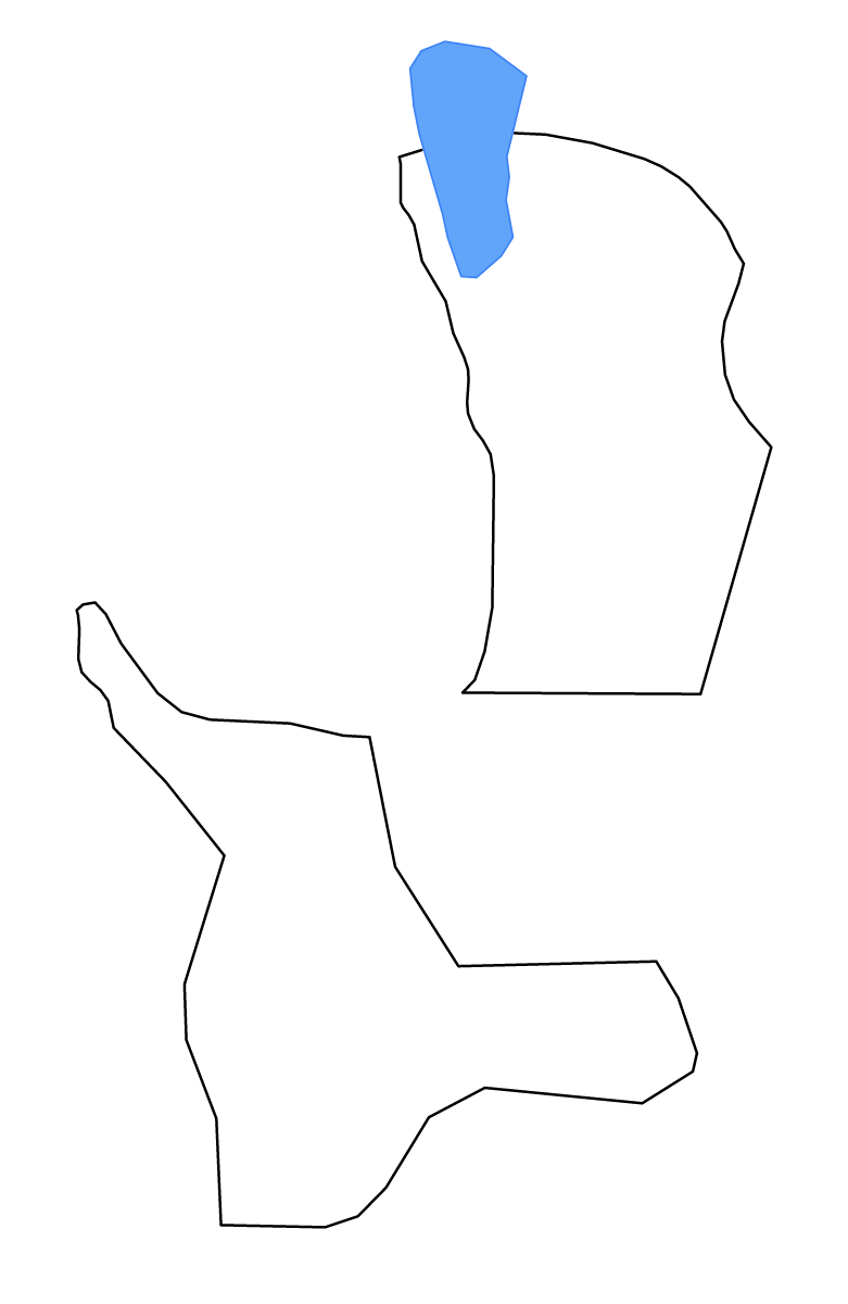 Carte de contour de Agusan del Norte, Philippines avec lacs et rivières.