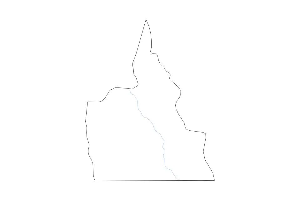Carte de Agusan del Sur, Philippines de type contour et rivières pour Asie, montrant contour et rivières avec des limites nettes.