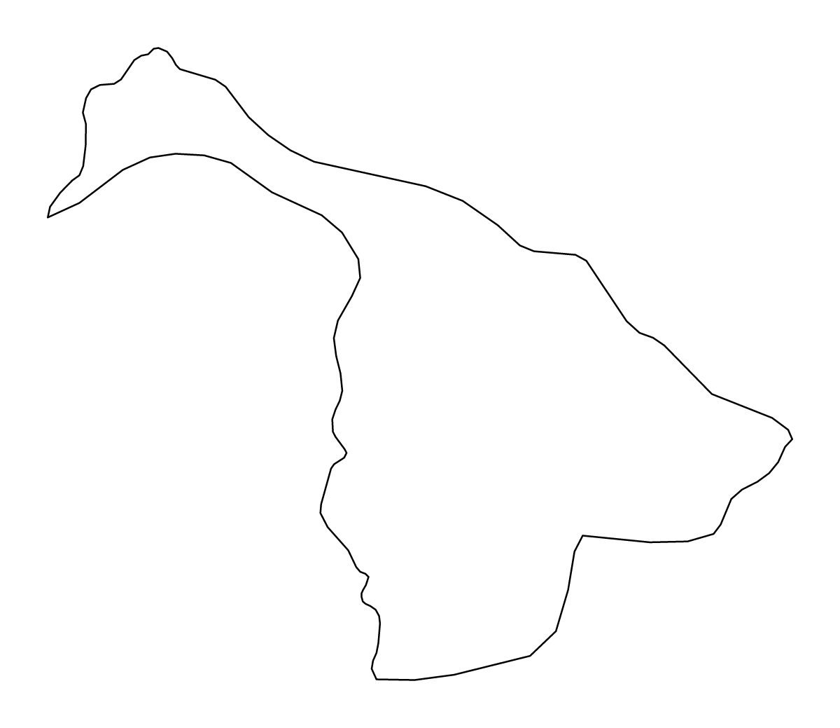 Mapa de contorno de Aklan, Philippines.